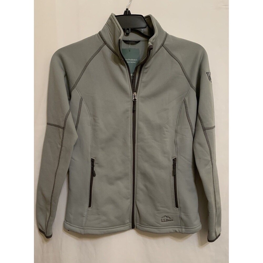 LL Bean Womens Performance Full Zip Fleece Jacket Small Company Logo On Sleeve